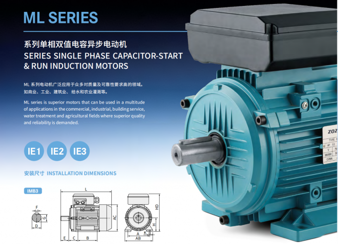 Motor AC Listrik 2,2 KW 3HP Fase Tunggal 380V 50HZ 2300 RPM Perumahan Aluminium Tertutup Tahan Ledakan 110V Motor Pompa 5KW 0