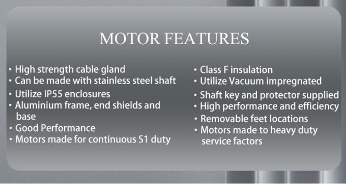 Efisiensi Tinggi 2800rpm Motor Listrik Aluminium Housing Untuk Pompa Kolam Renang 4